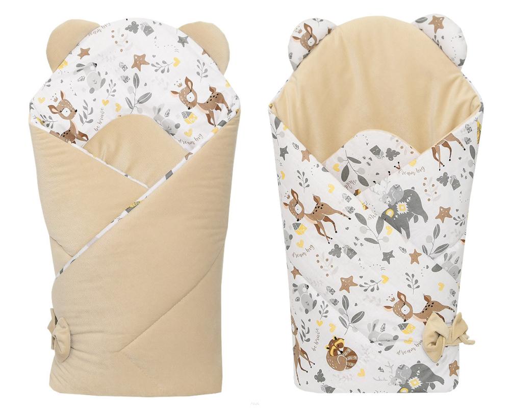 Baby wrap VELVET cappuccino deer beige