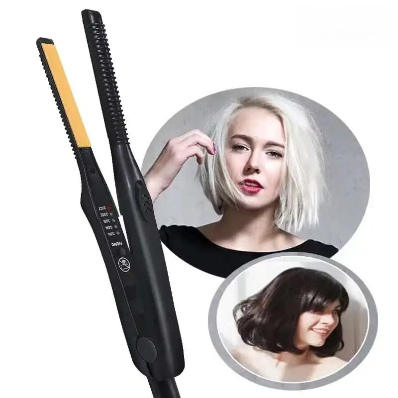 Piastra per Capelli e Arricciacapelli Mini 2-in-1 Professionale in Ceramica Piastra Piatta Corta per Donne e Uomini Raddrizzacapelli per Barba
