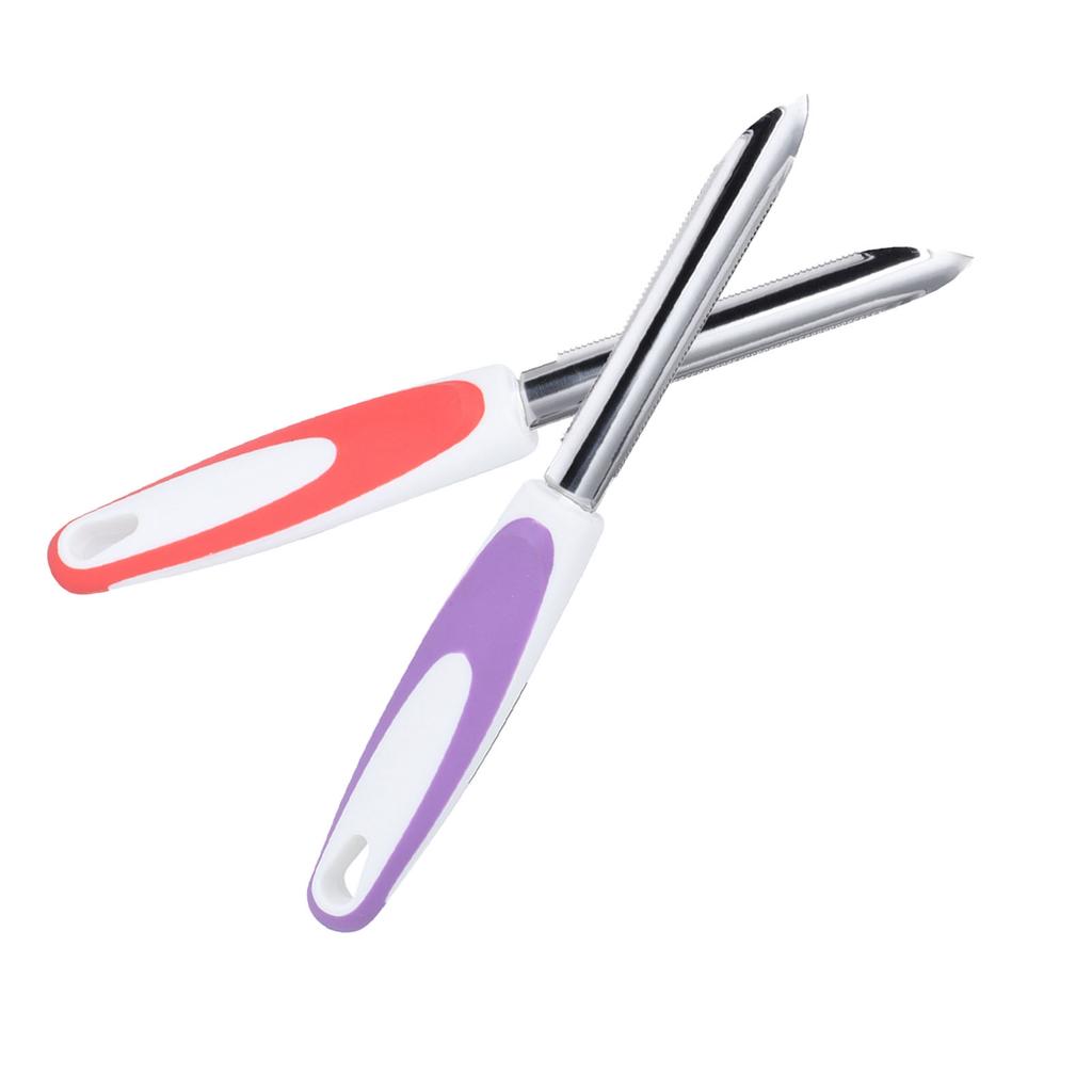 2Pcs Stainless Steel Fruit Pepper Corer Core Remover Tools Kitchen Supplies OrangePurple