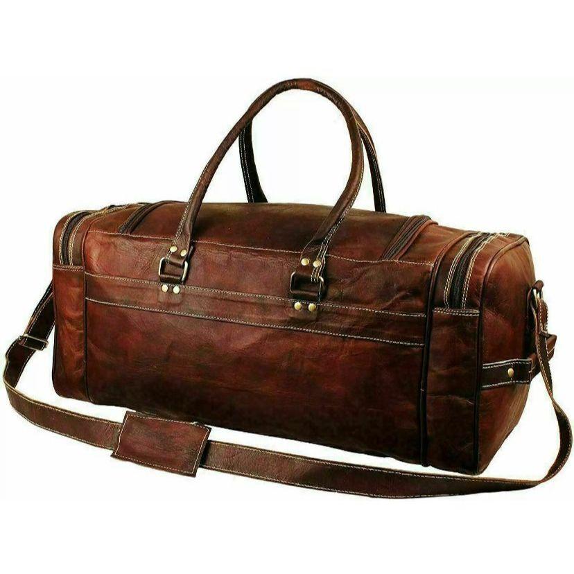 Kožená taška Duffle Bag Kožená taška na zavazadla Cestovní taška na víkend přes noc