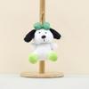 Dog Plush Playful Keychain With Cute Bow Design Adorable Soft Toy Doll In Pink Yellow Green Purple
