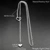 Women Punk Rock Heart Slip Chain Necklace Gothic Cuban Link Choker O Ring Jewelry For Daily Party Wear