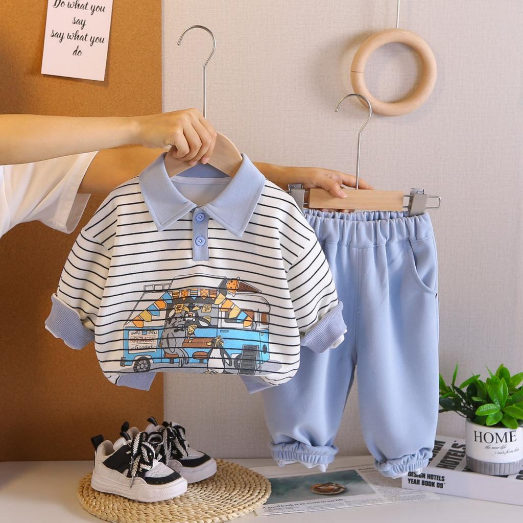 Dětská ležérní souprava s dlouhým rukávem, pohodlné každodenní oblečení