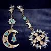 Drop Earrings Sun Moon Earrings Long Dangle Earrings Alloy Material Asymmetric Earrings Party Jewelry for Women Jewelry