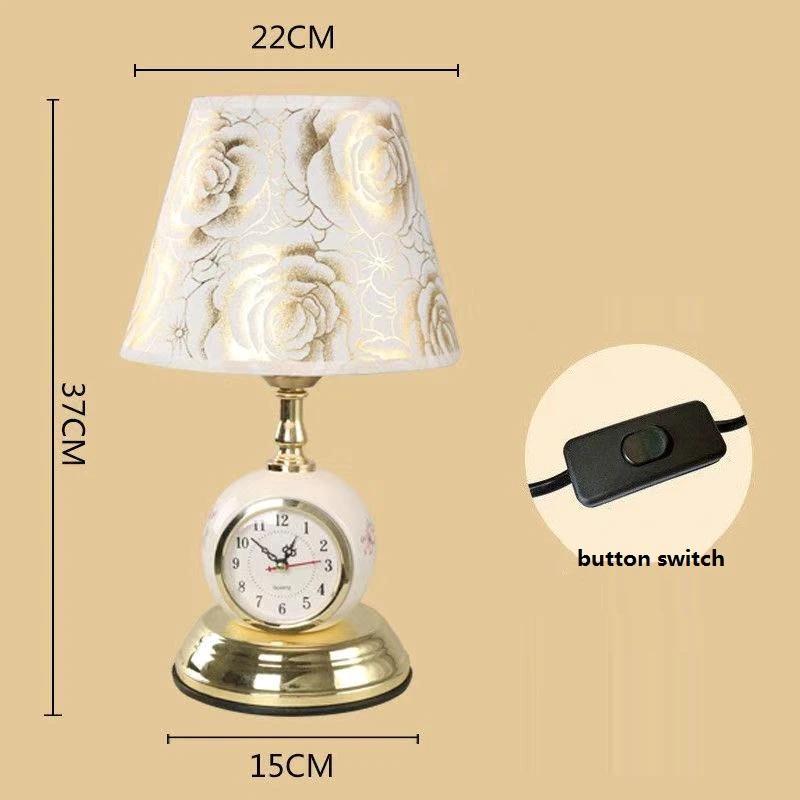 Modern Clock Table Lamp 5 Styles Living Room Lighting Bedroom Elegant Night