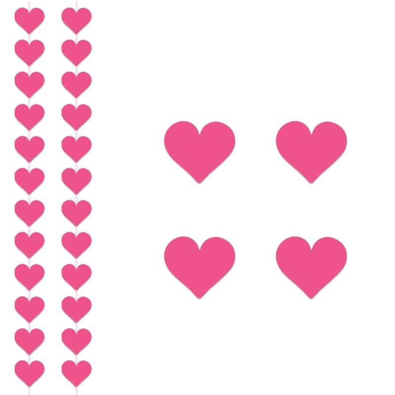 6/8Pieces Love Heart Ornament Valentines Day Heart Hanging Strips For Valentines Day And Wedding Decoration