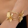 Europe and The United States Fashion Butterfly Flowers Open Bracelet Ladies Personalized Trend Holiday Jewelry Accessories