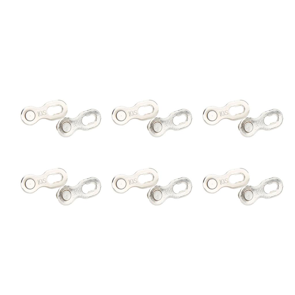 6 Pairs Bike Chain Quick Links Steel Missing Chain Repair Connector for Mountain Road Bicycle10 Speed