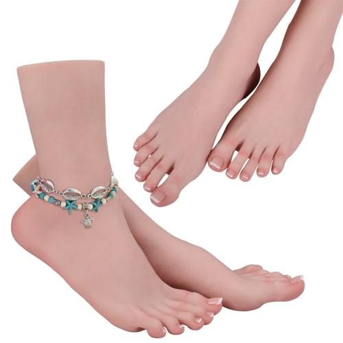 MOTLEYBEAN Foot Model, Pair of Silicone Female Feet, Short, Foot Model, Art Model, Natural and Realistic, Foot Fetish, Tattoo Practice, Photography, D
