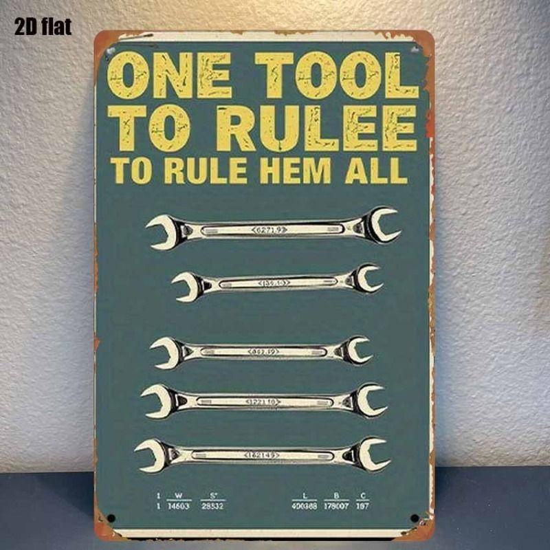 Vintage Garden Tools Metal Painting for Balcony Garage & Garden Decor