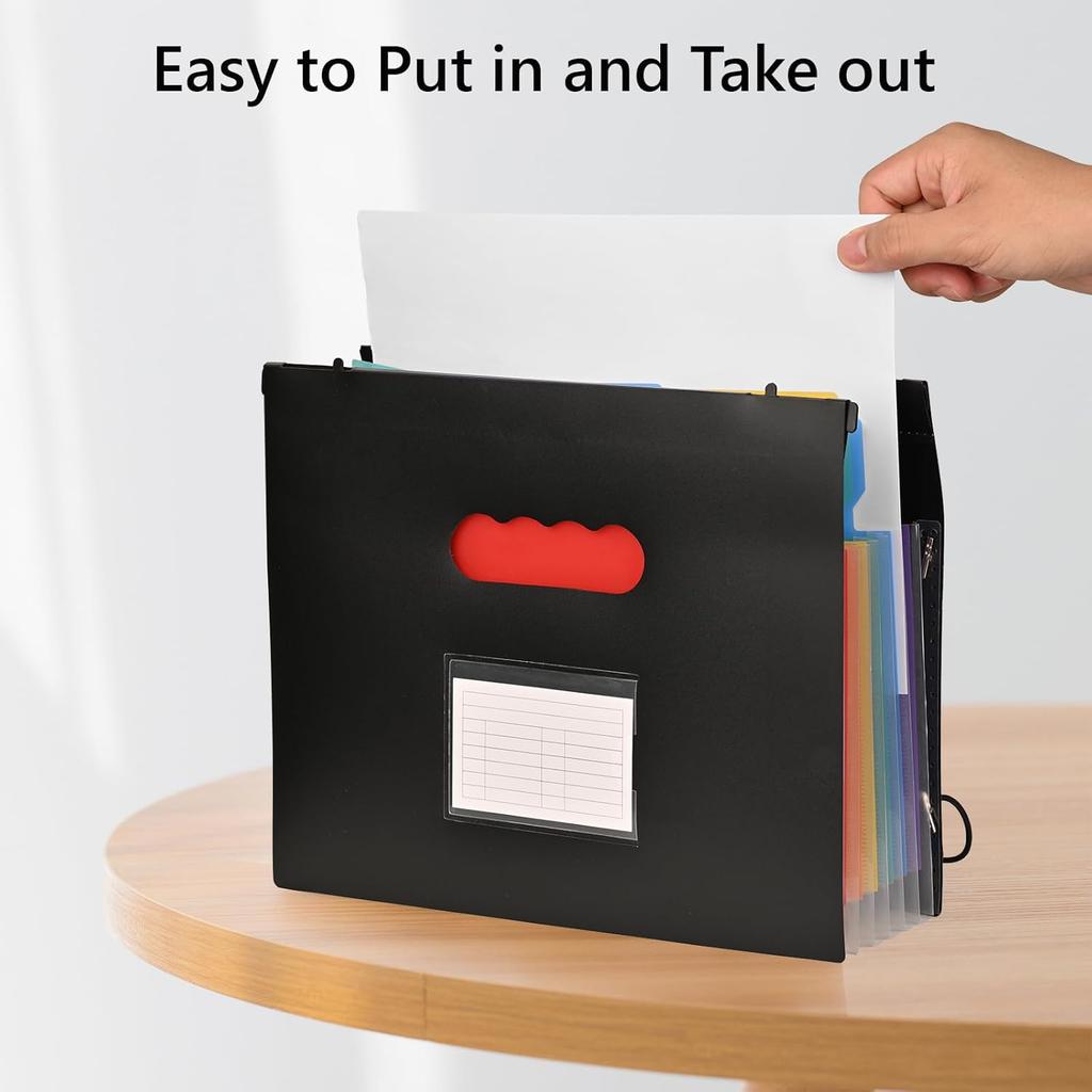 Expanding Hanging File Folders, Plastic Filing Organizer, 7 Pockets Accordion Drawer Organizer for Filing Cabinet, Ert Filling Folders with Colorful