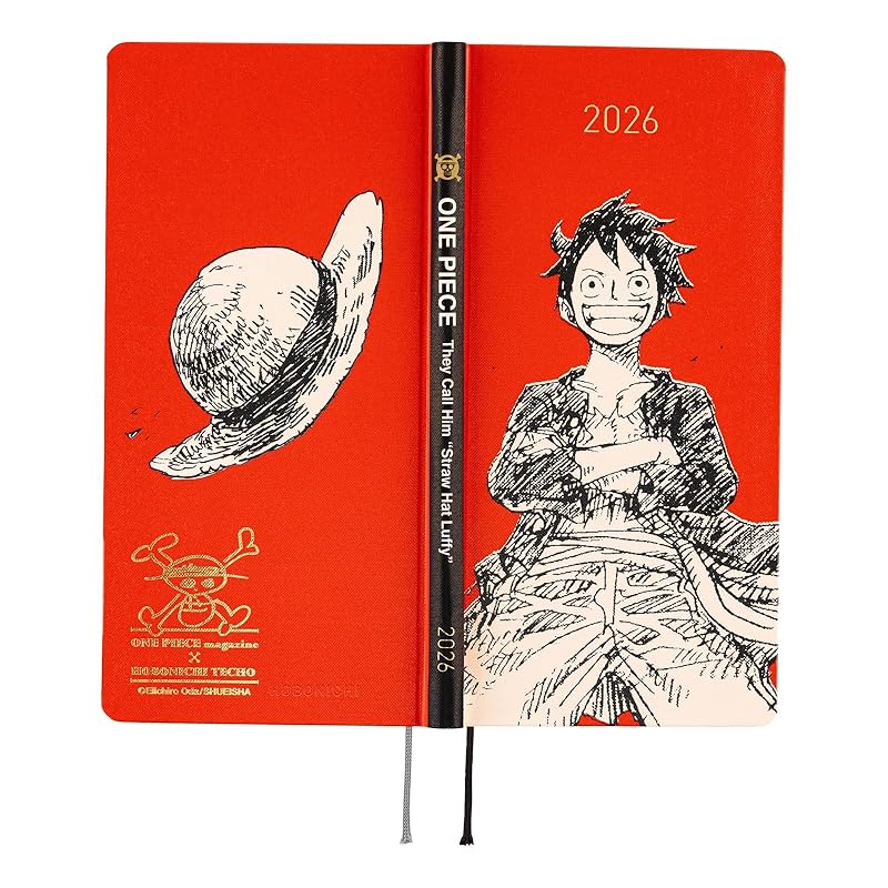 Hobonichi Techo 2026 weeks ONE PIECE magazine/Straw Hat Luffy RED January start Weekly planner Weekly left Slim vertical