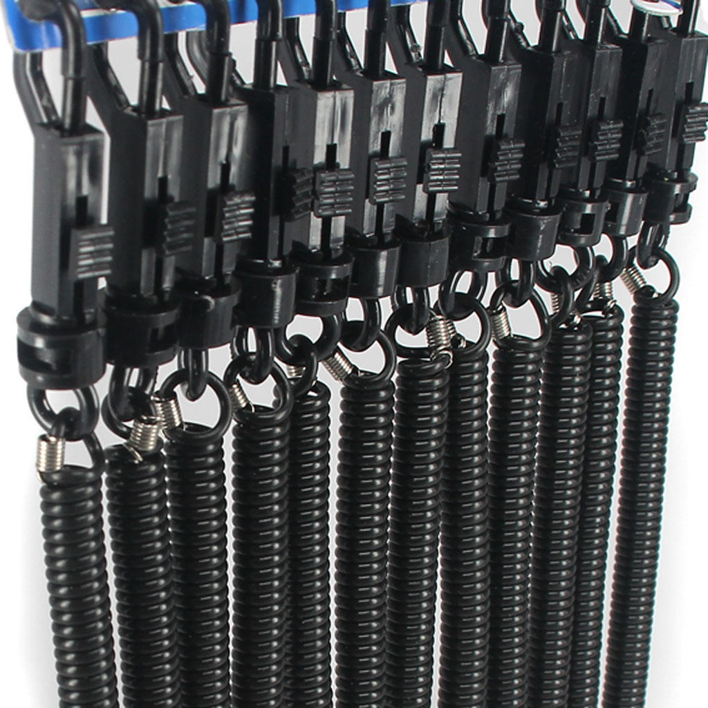 12pcs Retractable Spiral String Key Ring Chain Lobster Clasp Black 12pcs Retractable Spiral String Key Ring Chain Lobster Clasp Black