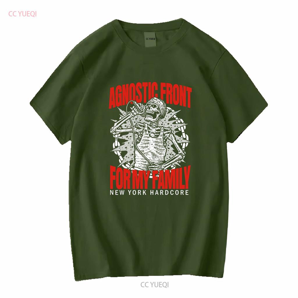 Agnostic Front Koszulka Czarna Z Rodziną Bawełniana Wszystkie Rozmiary RM692 vintage Wypłukana Codzienna moda Wygodna Rozciągliwa