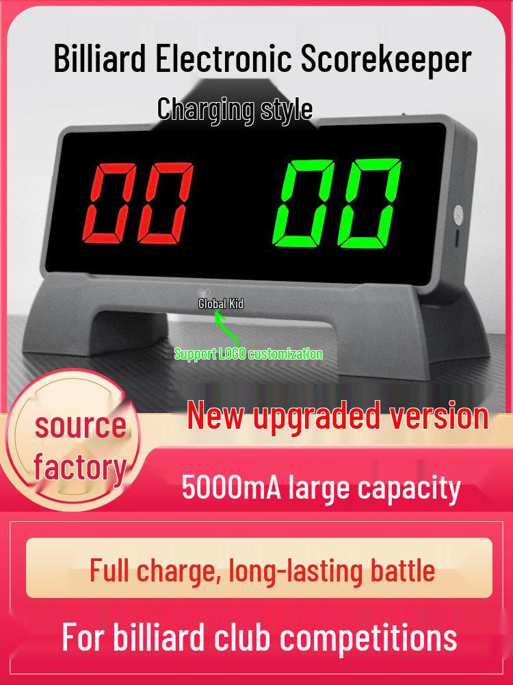 Electronic Scoreboard for Billiards, Basketball, and Table Tennis Competitions Magnetic Electronic Scorer (5000mAh)