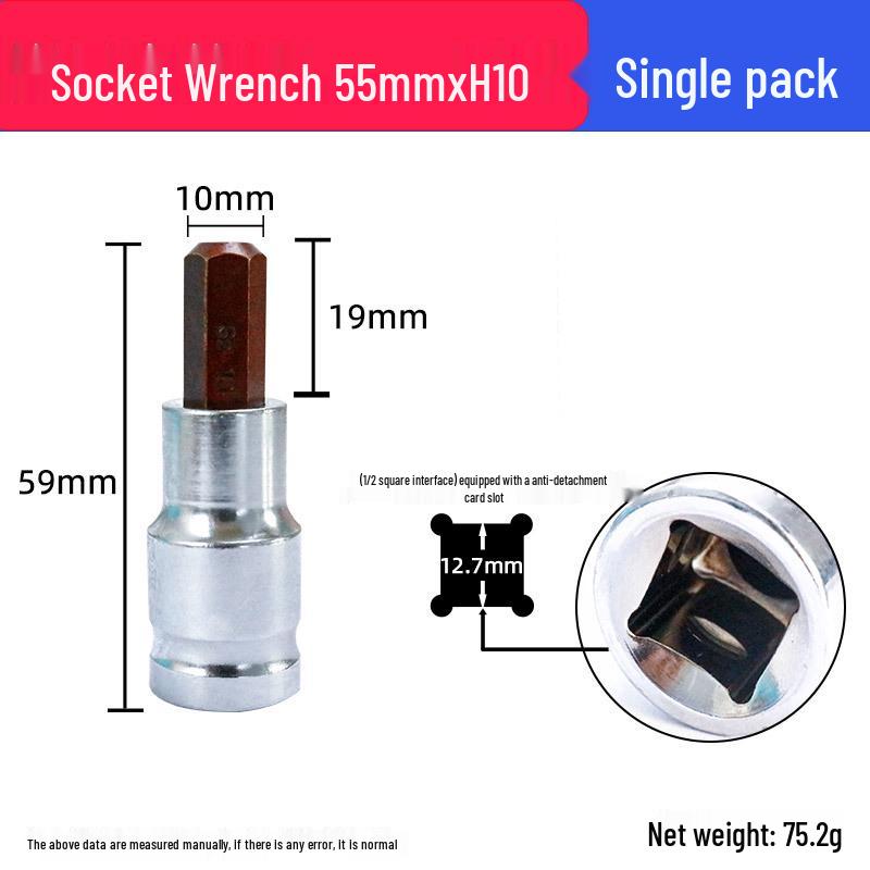 Hex Socket Air Impact Wrench with 1/2" S2 Hex Bit and Electric Screwdriver Attachment