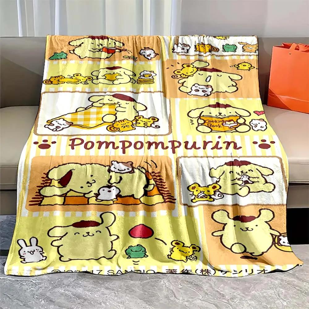 Pom Pom Purin Printed Blanket Kawaii Dog Cartoon Flannel Fluffy Soft Blanket for Adult Plush Sofa  Picnic Beach Towel