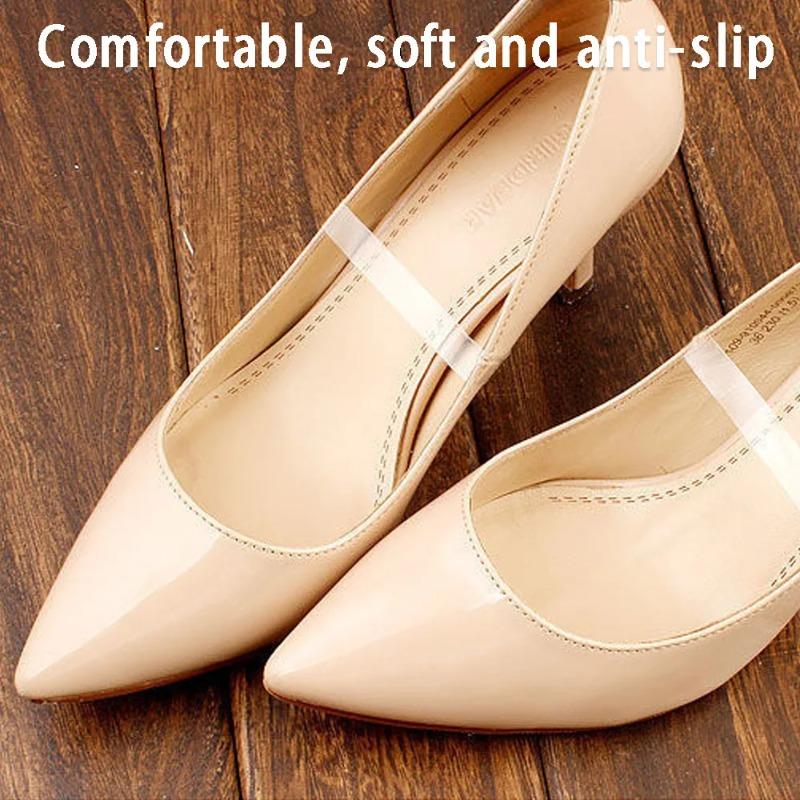 6pairs Lazy Adjustable Shoelaces Transparent Invisible Lace Silicone Non-heel Wear-resistant High-heeled Shoes Strap.