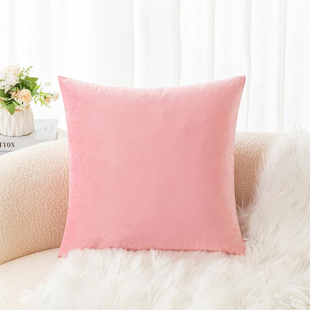 Velvet Pillow Sofa Cushion Solid Color Bedside Backrest Home Fabric Living Room Plush Pillow Ins Style