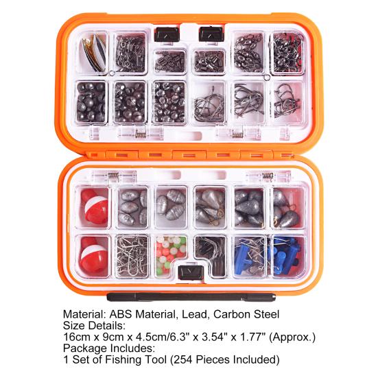 254 Teile/Set Angelzubehör-Set 24 Einzelne Fächer Wasserdicht Leicht zu Tragen Stark