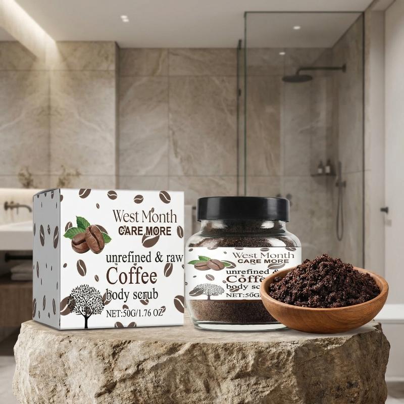 50g Coffee Exfoliating Scrub, Cleansing Body Scrub, Deep Cleanses and Softens Skin, Brightens Skin Tone, Suitable for Body, Face