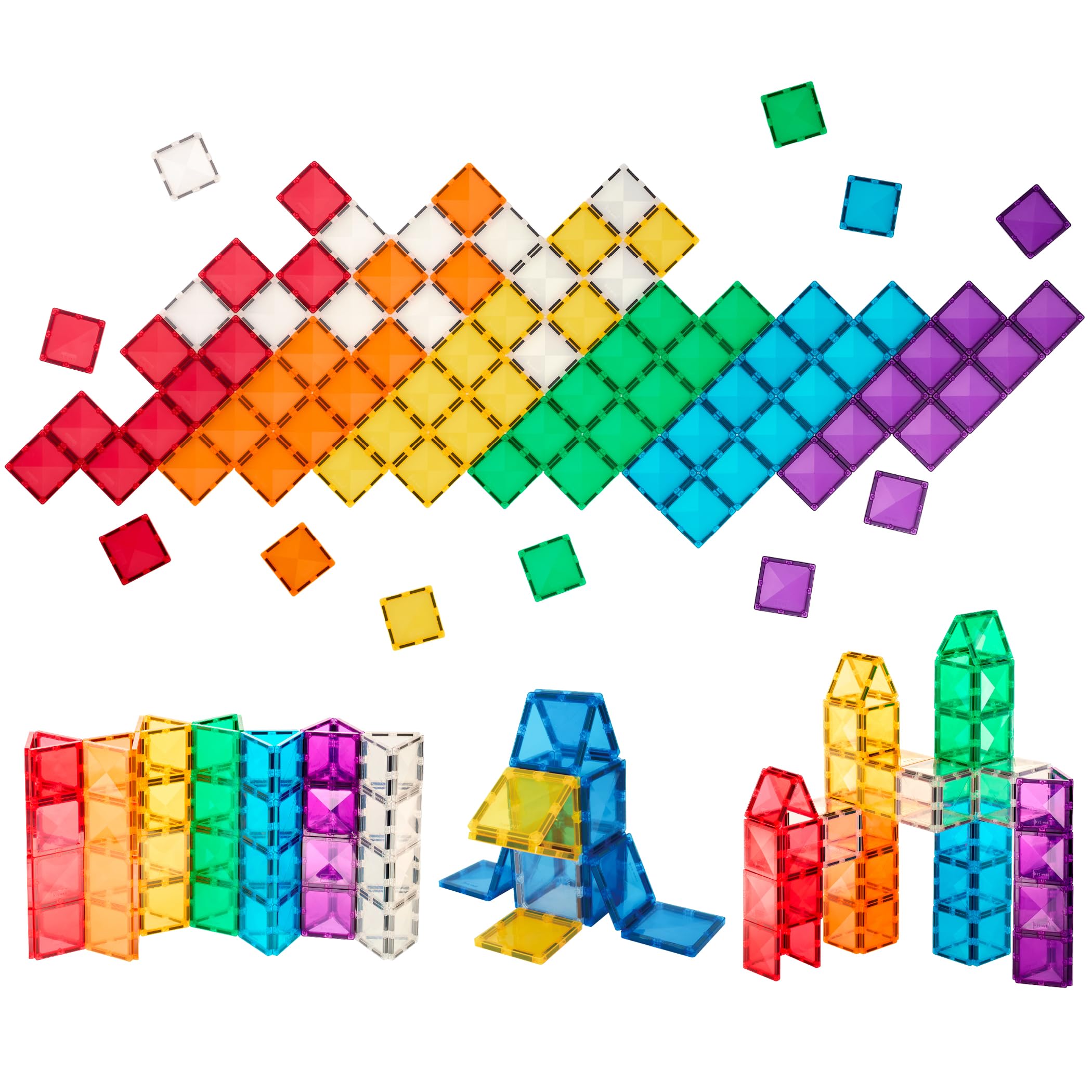 

Good Toy Award-winning Kitwell MagBuild Square Set, 84-Piece Educational Magnetic Building Blocks