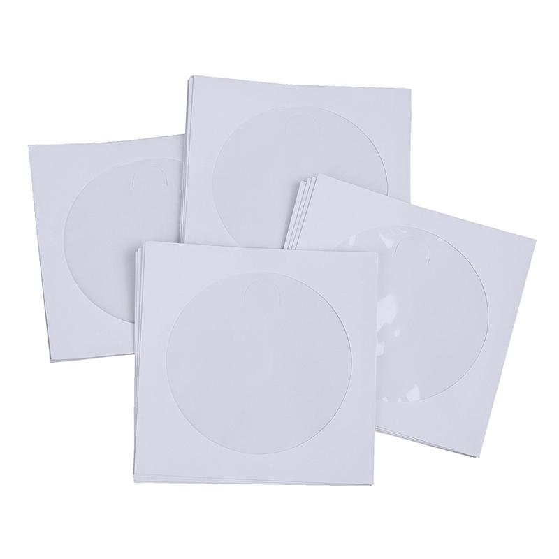 Envelopes Storage Clear Window Case Flap White Folded Paper Bag 10/50Pcs 12.5Cm Cd Dvd Disc Paper Sleeves