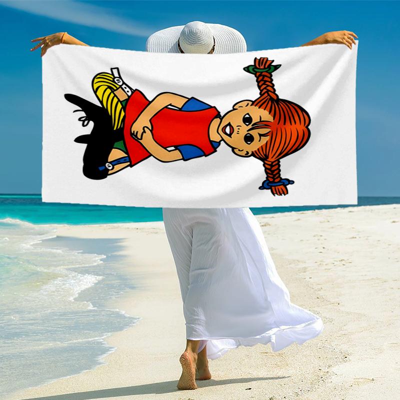 Pippi Longstocking Fashion Beach Towel: Ideal for Summer Adventures Soft, absorbent and quick drying suitable for swimming and bathing
