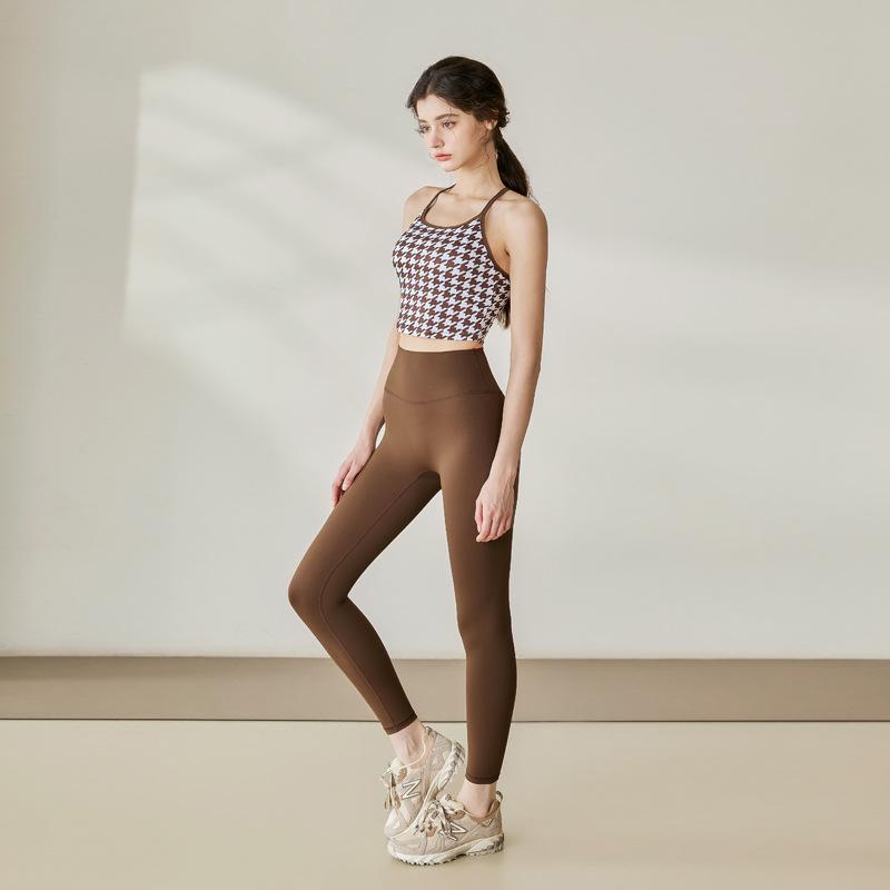 

Женский амортизирующий спортивный топ с принтом и комплект фитнес-брюк с высокой талией, поднимающих бедра XL