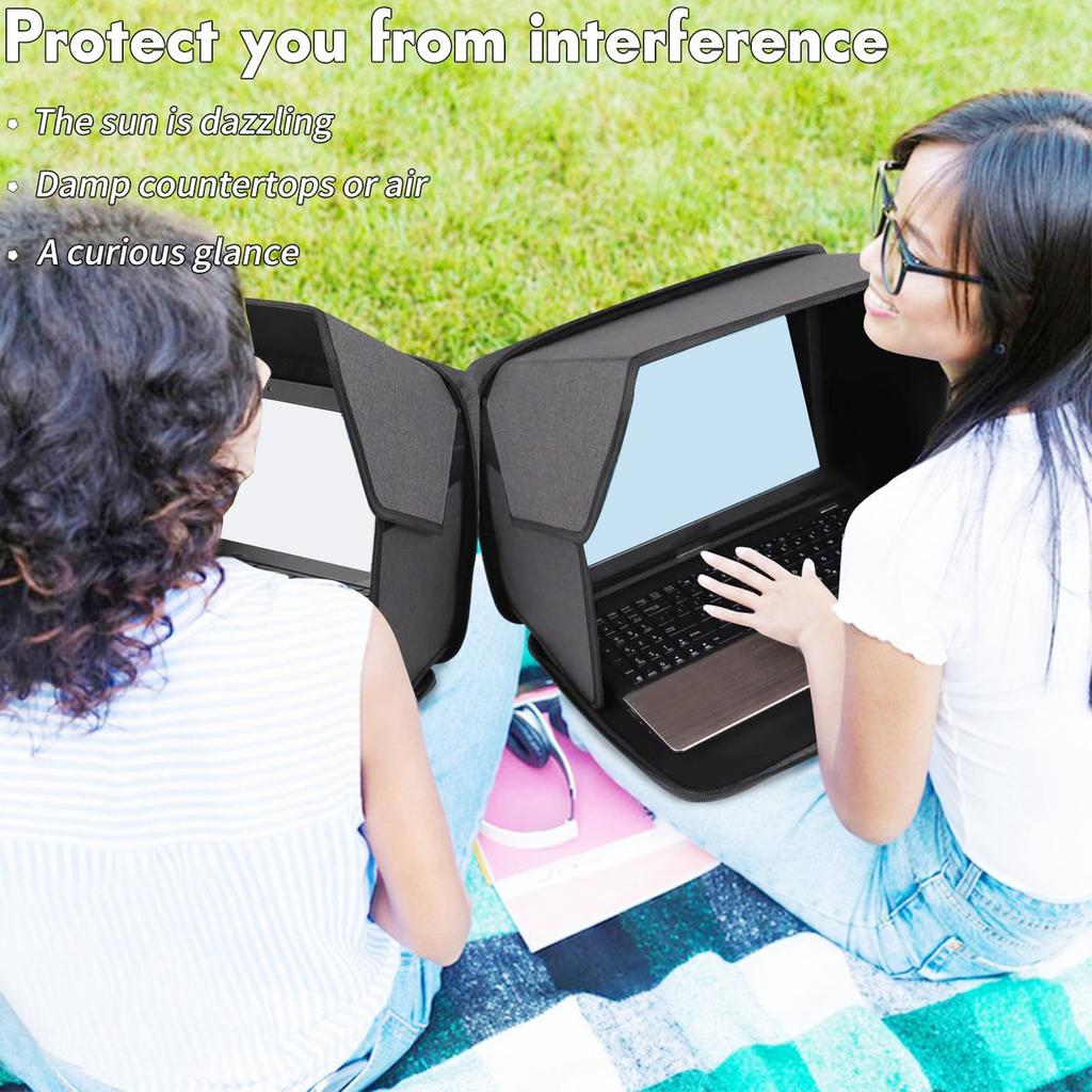 Laptop Hood Laptop Sun Shade Grey Portable  Anti Glare Folding Laptop Hood for 16 Inches Laptops Laptop Sun Shade