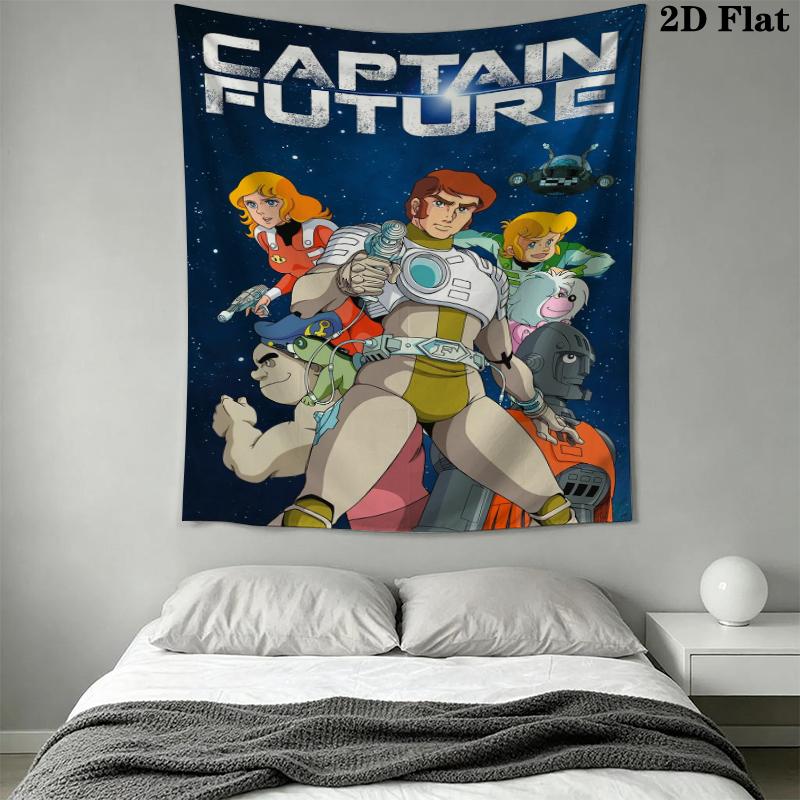 Captain Future Wall Tapestry Aesthetic Wall Hanging Printed Fabric Blanket Decorative Tapestries for Bedroom Living Room Home Decor