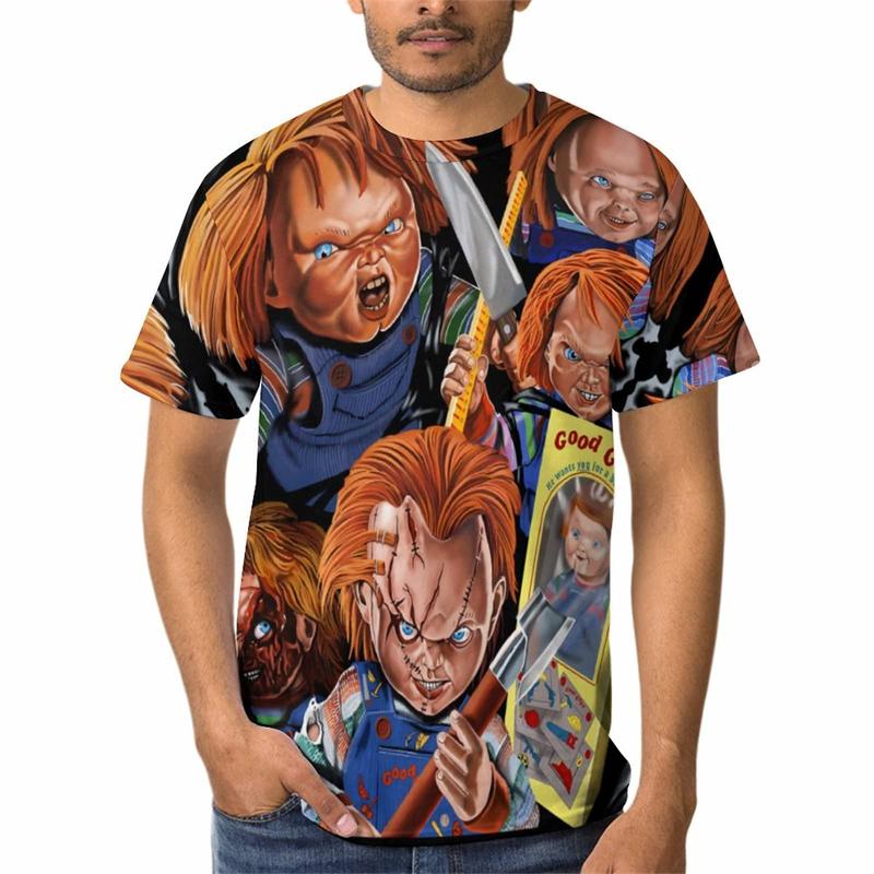 New Fashion Horror Movie Bride Of Chucky 3D Print Casual T-Shirt Men's Short Sleeve Tops Cool High Quality Tshirts Tee Clothing