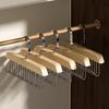 Solid Wooden Camisole Hanger 8 Heavy-duty Metal Hooks Space Saving Organizer for Walk-in Closet Storage