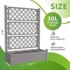 Raised Garden Bed with Trellis for Climbing Plants Durable Dust-Proof Resin Planter in Green with Drainage Plug Water Level Gau