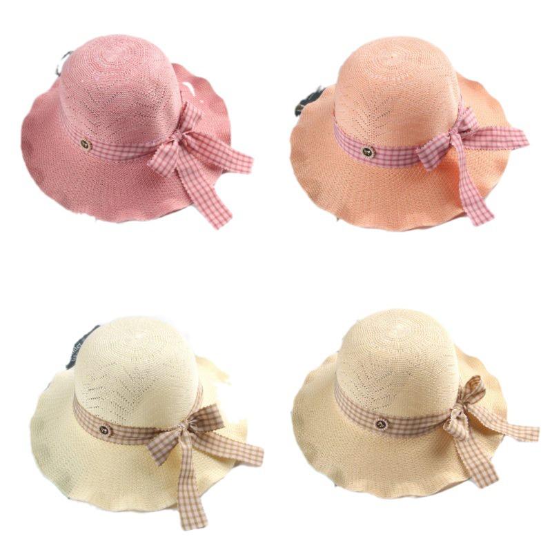 Women's UV Protection Straw Hat with Bowknot - Summer 2025 New Style