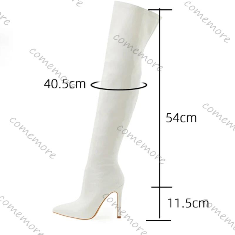 Fashion Comemore Sexy Stiletto High Heels Women Over-the-Knee Boots Pointed Toe Ladies Shoes Pole Dancing Black Long Botas De Mujer