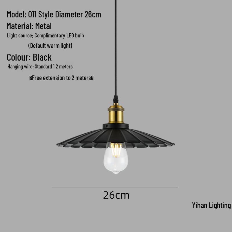 Modern Nordic Single-Head Pendant Light for Hotels, Bars, and Restaurants - Industrial Retro Style Lampshade.