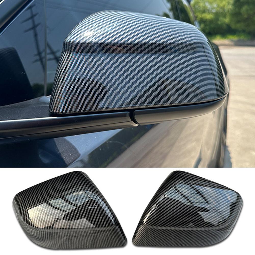 Real Carbon Fiber Rear View Mirrors Cover For Tesla Model Y Launch 2025+ Juniper 2025 Side Door Rearview Mirror Cover