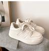 Platform White Shoes Women's Spring 2025 New Foreign Style Versatile College Style Lace-up Casual Fashion Sports Board Shoes