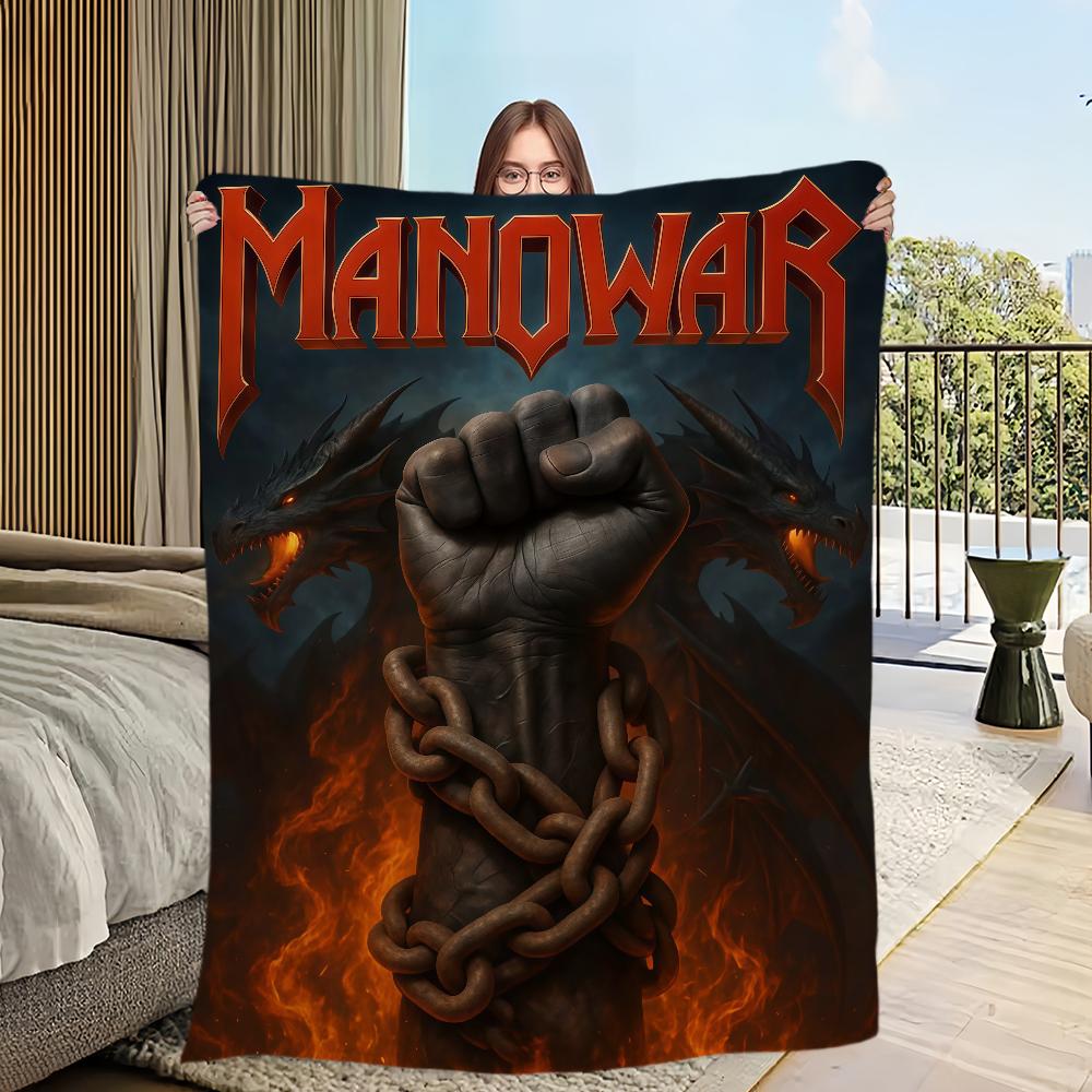 Rock Band M-Manowar Deken Flanel warm comfort zachte pluche deken Voor Picknick Bedden Banken Huizen En Slaapkamers