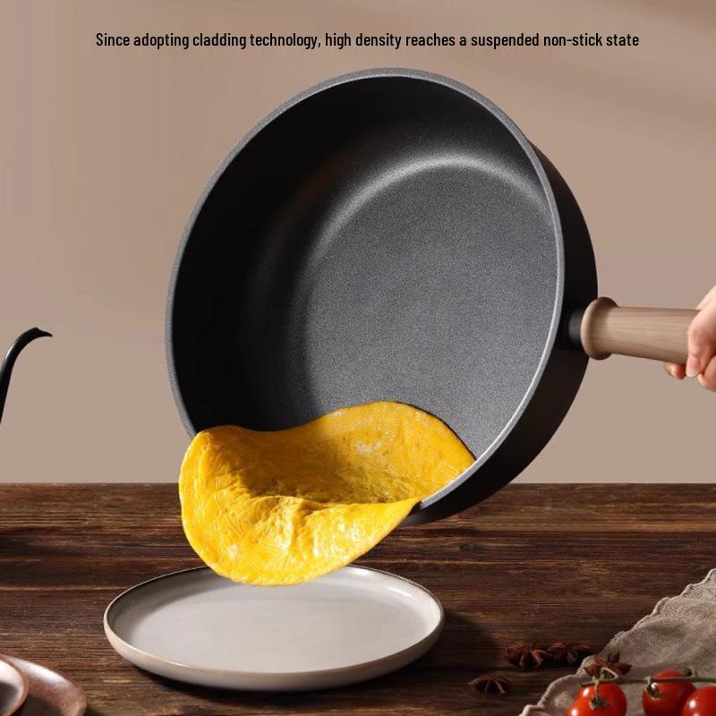 Titanium Non-Stick Frying Pan for Induction and Gas Stoves - Lightweight Flat-Bottom Wok for Stir-Fry Cooking