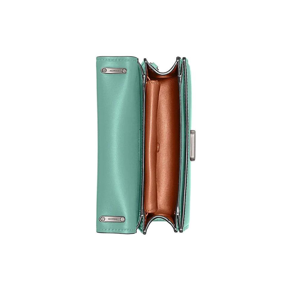 New COACH Bandit Shiny Cow Leather Envelope Bag Shoulder Bag Crossbody Bag Small Size Women's Blue CD724-LHVSE