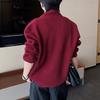 INCERUN Oversized Men V Neck Long Sleeve Front Cross Buttons Rib Casual Loose Cardigan