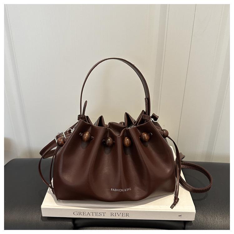 Korean Stylish Niche Women's Drawstring Bucket Shoulder Bag