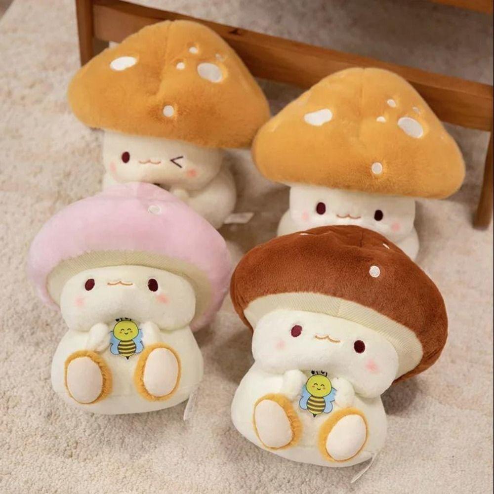 Cartoon Mushroom Plush Doll Fluffy Mushroom Stuff Doll Plush Pillow Mushroom Plush Toy  Home Decor