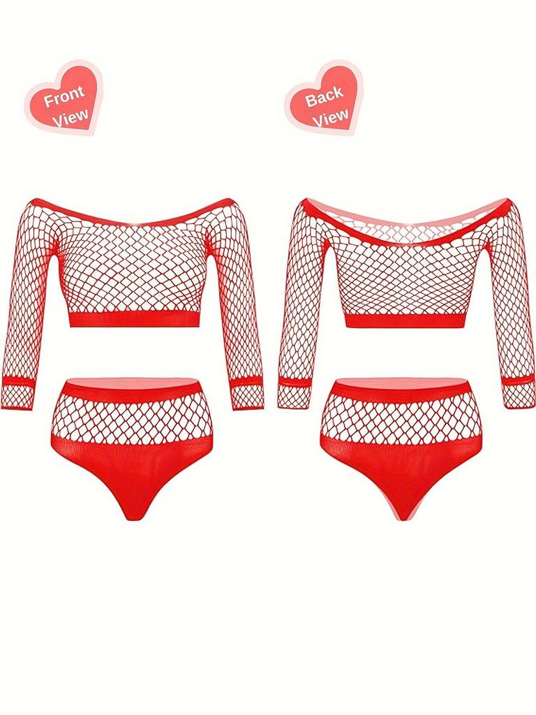 Danai Nadměrná Velikost Sexy Síťovaná Lingerie Set - Evropský & Americký Styl, Svodné Noční Prádlo, Dvoudílný (9046)