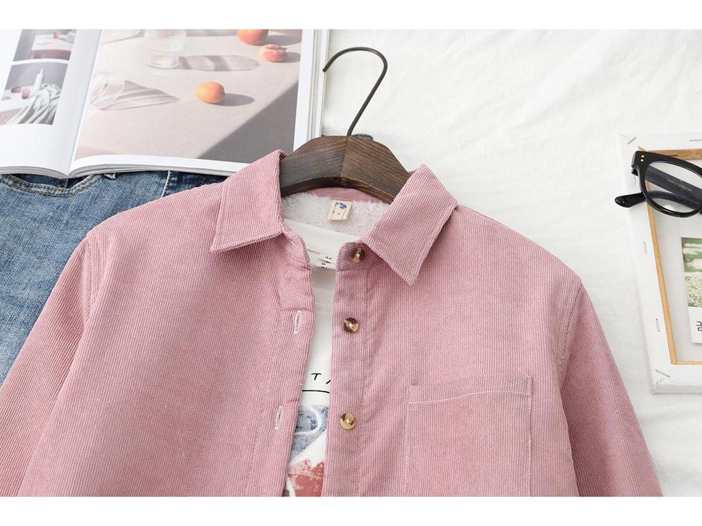 Chemise décontractée rétro 2024 pour femme à manches longues en velours respirant – Nouvelle collection Automne/Hiver