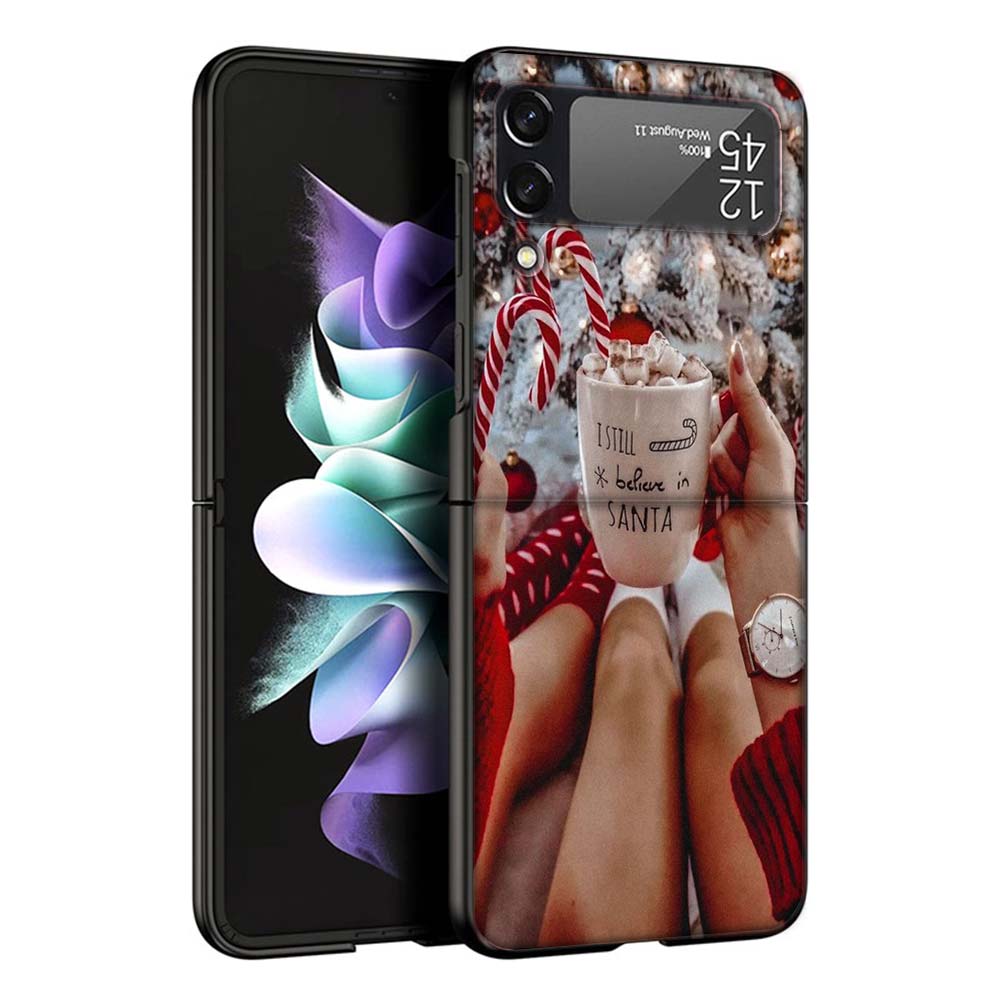 Winter Coffee Christmas Phone Case For Samsung Galaxy Z Flip7 Flip6 5G Flip5 Flip4 Flip3 ZFlip 7 6 3 4 5 Shockproof Back Cover G
