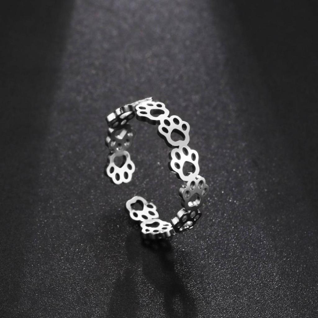 Animal Cat Claws Ring for Women Girls Adjustable Ring Stainless Steel Jewelry Gifts