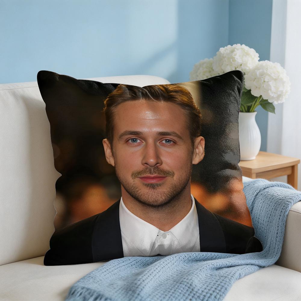 RRyan Gosling Face Cushion Cover Square Pillow Bedroom Sofa Leisure Comfort Living Room Home Decoration X